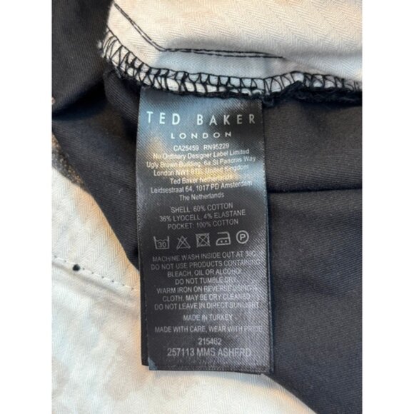 Ted Baker Mens 32R 9inch Inseam Chino Shorts Black Preppy Casual Cotton Designer - Picture 7 of 11